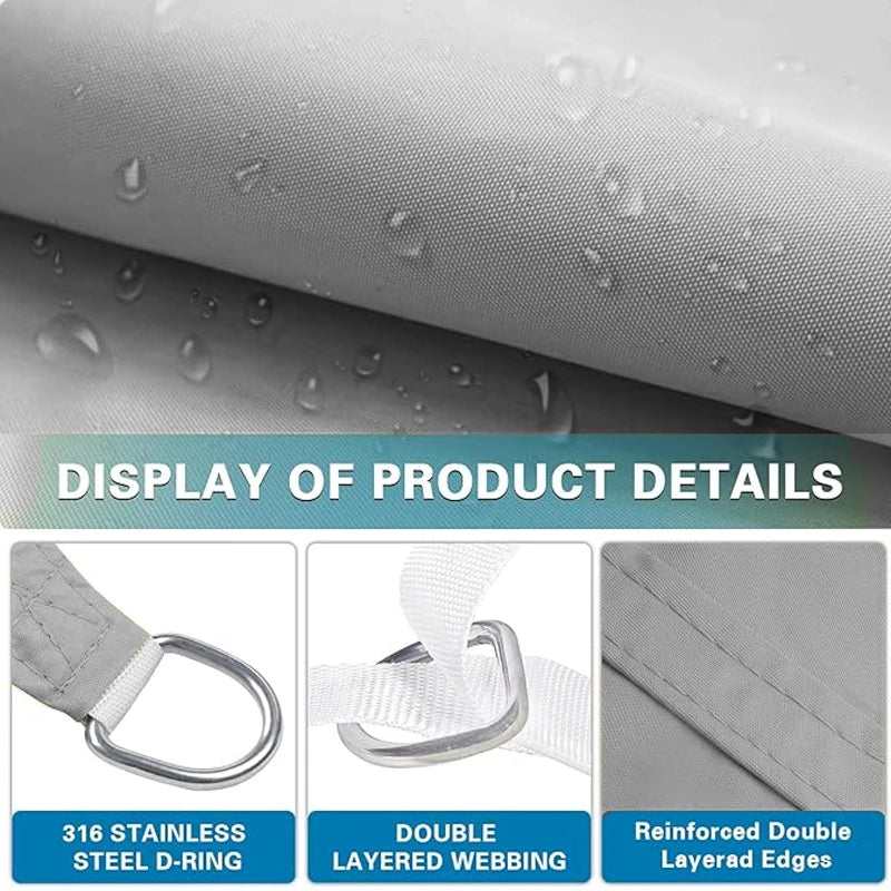 Outdoor Awnings Waterproof Sun Shade Sail Garden Canopi For Terrace Car Canvas Awning Rectangle Pool Sun-Shelter Sunshade Sail