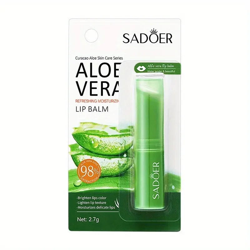 Bálsamo labial de aloe vera. Nutritivo, refrescante, hidratante y humectante. Previene el agrietamiento y repara los labios. Suave y no irrita.