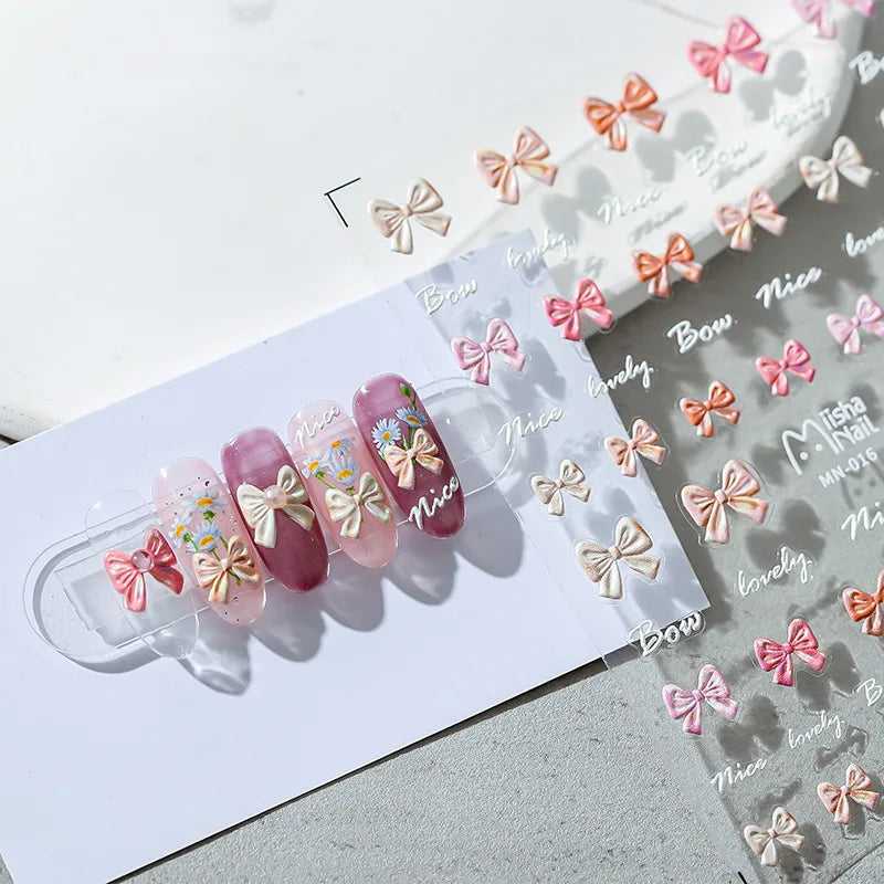 Shining Aurora Shell Light Butterfly Nail Stickers 5D Nail Art Design Decoration Decals DIY Manicure High Quality