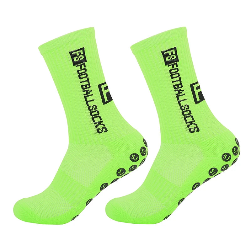 2025 New Anti-Slip Tape Design Football Socks Mid-Calf Non-Slip Soccer Sport Cycling Sports Men's Women Sock Grip Yoga 1 Pair