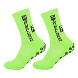 2025 New Anti-Slip Tape Design Football Socks Mid-Calf Non-Slip Soccer Sport Cycling Sports Men's Women Sock Grip Yoga 1 Pair