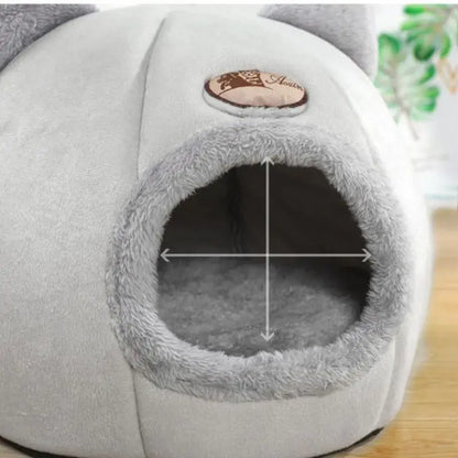 Pet bed with cat ears cat bed for small medium large cats Keep warm in winter  Comfortable and soft Machine washable