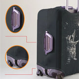 Raccoon Moon Playful Black Bottom Pattern Luggage Protective Cover, suitable for 18-32 inch luggage covers, luggage handle glove