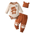 Newborn Baby Boy Baby Elephant Clothes Set Long Sleeve Romper Bodysuit Top and Pants with Hat Spring Autumn Cute Outfit for Boys
