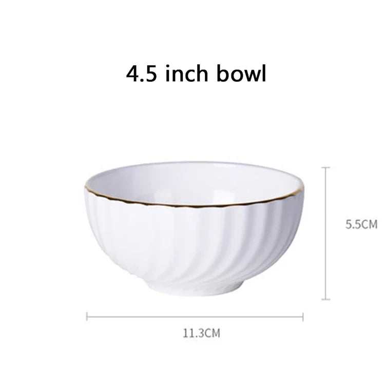 1pc Dish And Plates Bone china Dinner Set China Health Tableware White Ceramic Fruit tray  Soup plate Bowl Dish Gift Porcelain