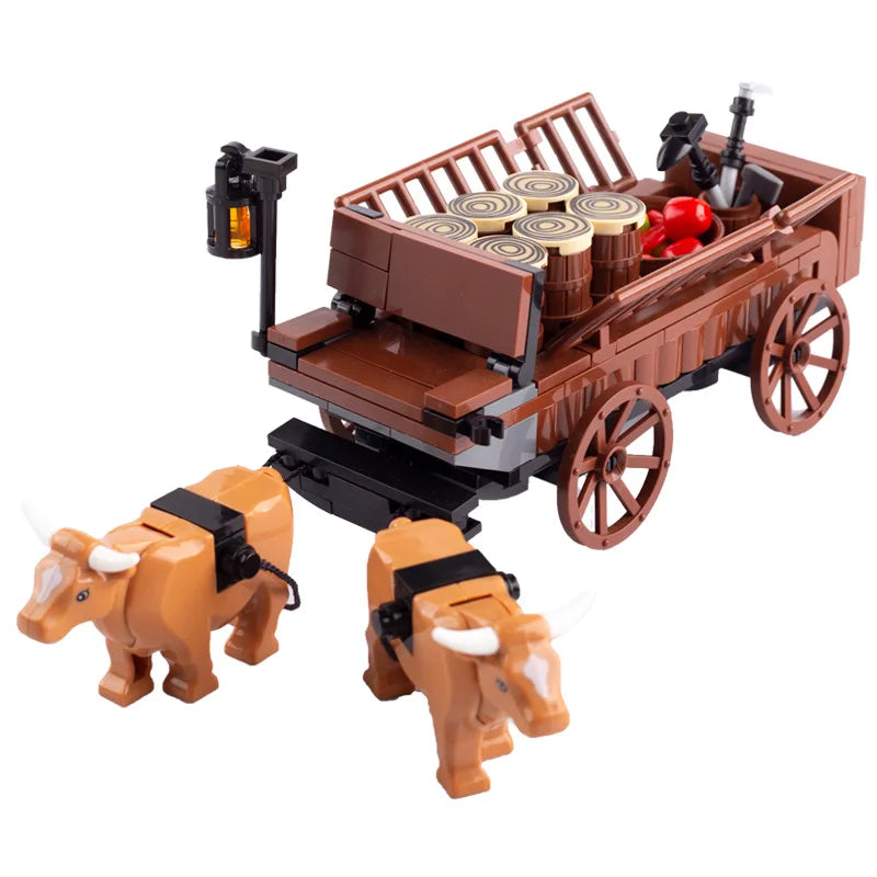 MOC Notice Board Building Blocks Bee Farm Fountain Bonfire Stove Medieval Town Street View Water Wall Bridge Road Sign Brick Toy