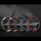 Three-dimensional Honeycomb Steering Wheel Cover  Durable Leather Cover with Anti-slip Linning Universal 14.5-15in