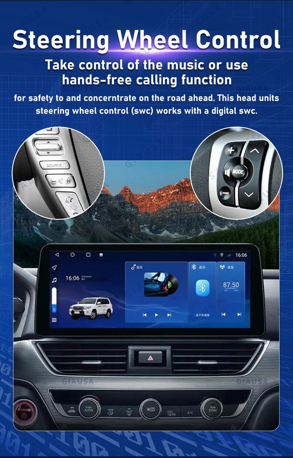 For Jeep Wrangler 2018-2022 Carplay LCD Instrument Panel Dual Screen Android Multimedia Video Player GPS Navigation Android Auto
