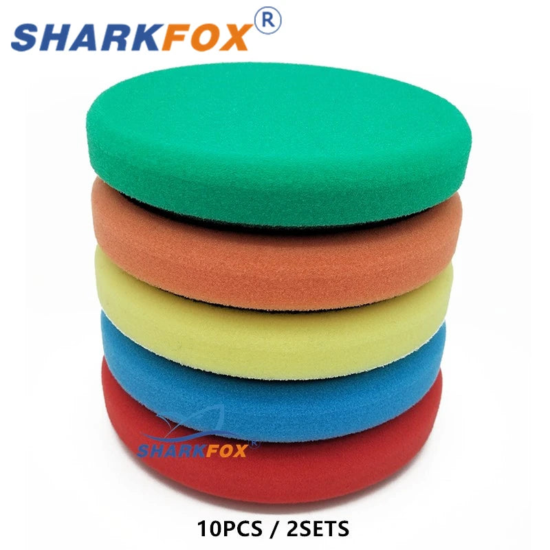 Esponjas de pulido Sharkfox de 5" (125 mm) y 6" (150 mm) para pulidoras DA/RO/GA