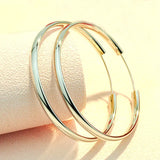 Somila S925 Sterling Silver Big Hoop Earrings For Women Brincos Moda Jewelry Accessories 3.0MM Fashion Cерьги Kольца 30-60MM