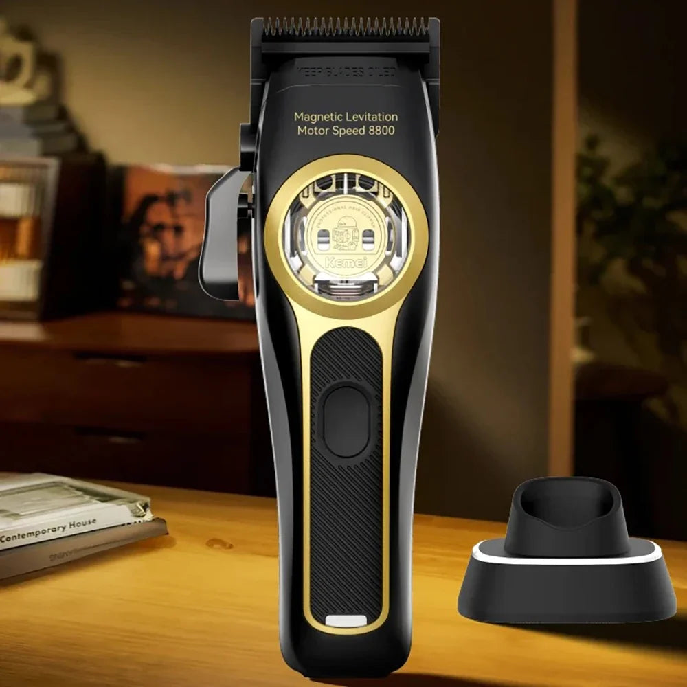 Kemei Hair Clippers KM-2373 Professional Cordless Hair Trimmer Electric Men Hair Cutting Machine Magnetic Motor 8800RPM Clippers