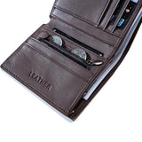 men wallet Genuine Leather Wallets For Men zipper Purse Vertical Business Wallets RFID anti-theft Credit Card Holder Money Bag