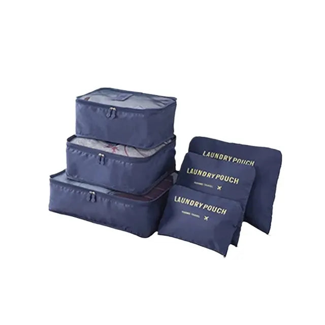 Bolsas de viaje para guardar ropa, organizador de equipaje portátil, funda para maleta, cubo de embalaje, para guardar zapatos, maleta (6 unidades) 