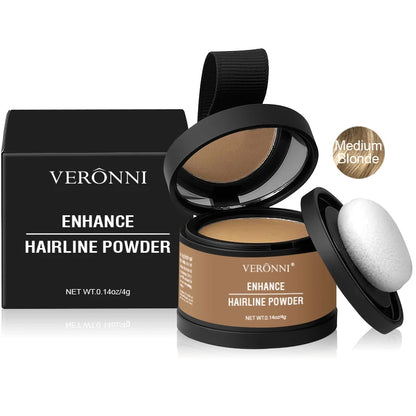 Polvo corrector de línea de cabello esponjoso, fibras temporales para cabello negro, raíces, cobertura de canas, polvo de sombra de línea de cabello al instante 