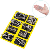 Conjunto de 8 Quebra-Cabeças de Arame Metálico, Jogos de Lógica e Raciocínio para Adultos, Desafios Mentais Estilo Montessori para Treinar Foco e Habilidades