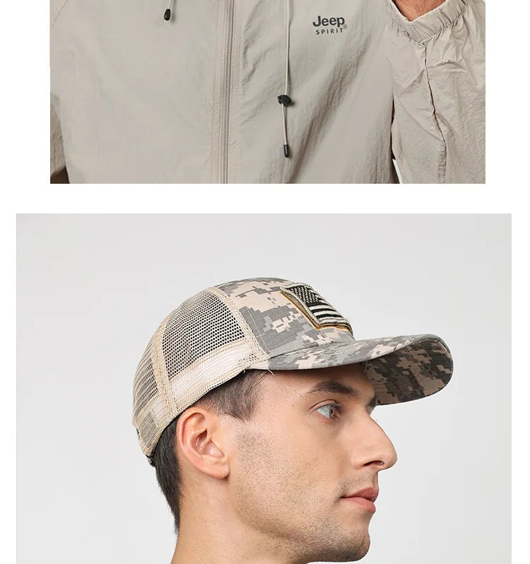 Black Mesh - Backed Baseball Cap with American Flag Patch - Stylish and Patriotic Accessory