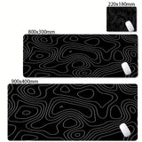 XXL Desk Mat Black And White Strata Liquid Mousepad Large Abstract Mouse Pad Gaming Deskmat With Lockedge Office Non-slip Carpet