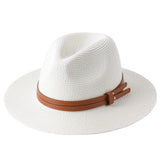 56-58-59-60CM New Natural Panama Soft Shaped Straw Hat Summer Women's/Men's Wide Brim Beach Sun Cap UV Protection Fedora Hat