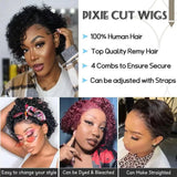 Pixie Cut Wig Short Curly Human Hair Wigs Brazilian Wig Cheap Remy Hair 13X1 Transparent Lace Wigs For Women Sale