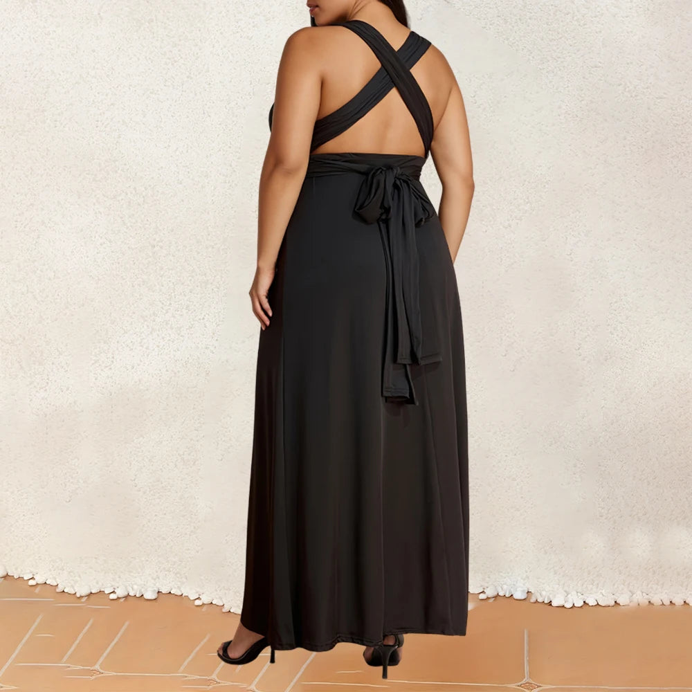 Women Sexy Lacing Up Plus Size Dress Formal Occasion Wedding Bridesmaid Party Dress Multiway Wrap Infinity Style Stunning Dress