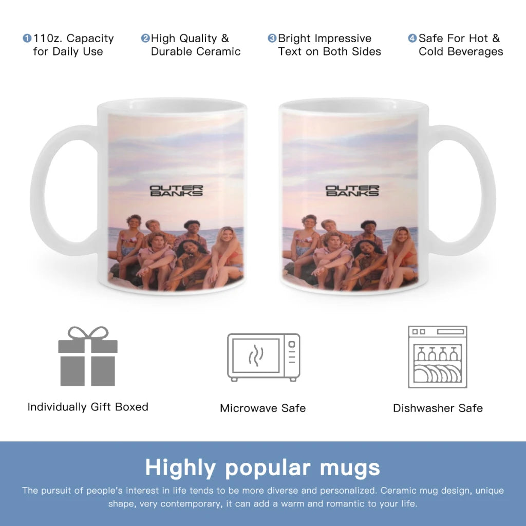 O-Outer Banks Anime Free shipping 11OZ Coffee Mug Beer Mugs Tea Milk Cup For coffee Surprised Gift