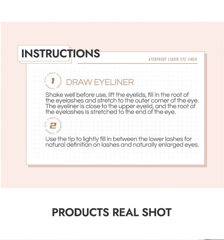 Gege Bear Liquid Eyeliner Pen Waterproof, Smudge-proof, Fast and Precise Makeup, Quick and Smooth Drying