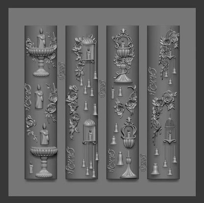 1pc Bowknot Candles Jellyfish Shell Rose Leaf  3D Acrylic Mold Nail Art Decoration Nails DIY Design Silicone  Nails Mold