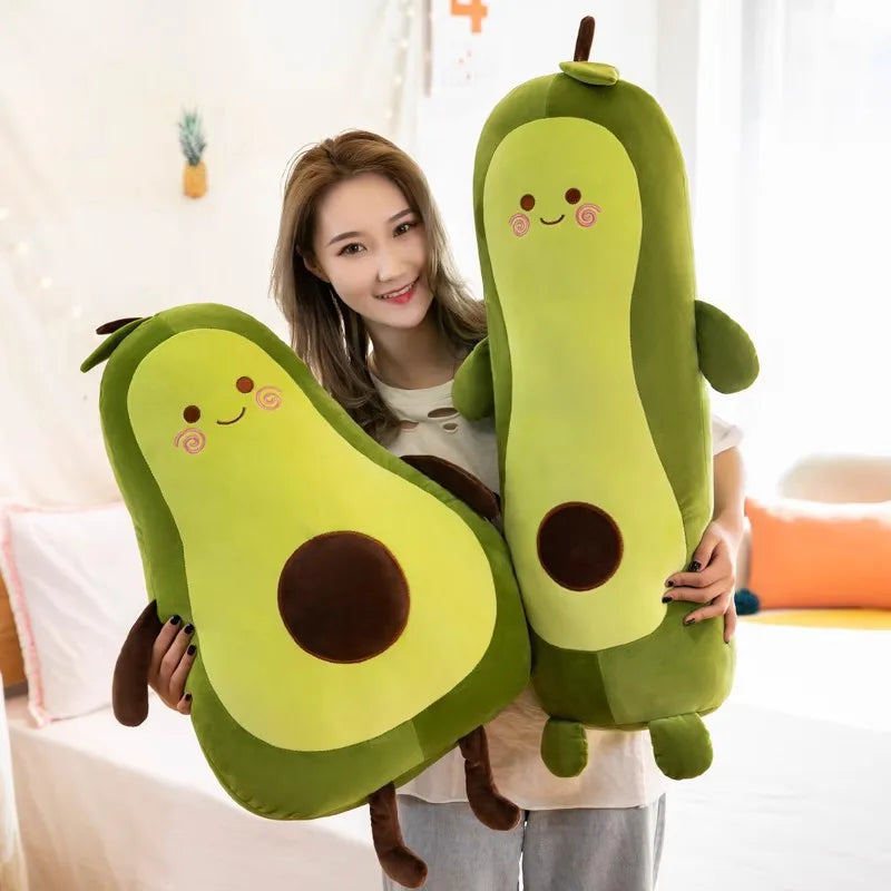 45-55CM Big Lovely Fruit Avocado Plush Pillow Children's Sleeping Pillow Large Doll Stuffed Sofa Holiday Gift Kawaii Creative