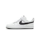Tênis Nike Court Borough Low 2 branco e preto para crianças e crianças de meia-idade