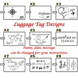 Personalized Leather Monogrammed Luggage Tag Couple Travel Baggage Label Tags Wedding Custom Best Friend Gift Bridal Shower Gift