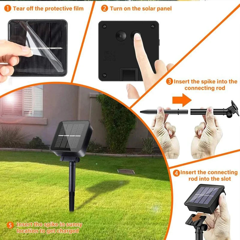 Globo de cristal solar led luzes da corda 60 led 8 modos de iluminação ip65 luz de fadas guirlanda de natal para decoração de festa de jardim 1pc/2pcs