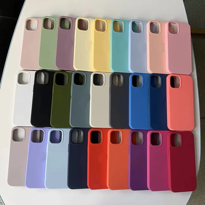 Original Silicone Cases For iPhone 16 15 12 14 13 Pro Max 15 16 Plus logo Case For Apple iPhone 11 14 15 16 Pro Cover