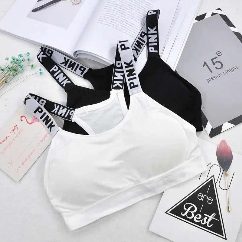 Women's Sports Bra Push Up Fitness Bra Yoga Bra Sport Underwear Running Gym Fitness Tops Black White Letters Seamless Underwear