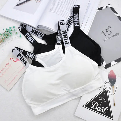 Women's Sports Bra Push Up Fitness Bra Yoga Bra Sport Underwear Running Gym Fitness Tops Black White Letters Seamless Underwear