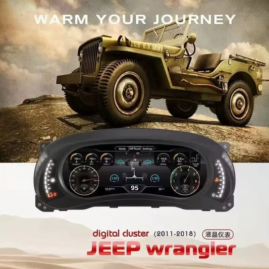 For Jeep Wrangler 2018-2022 Carplay LCD Instrument Panel Dual Screen Android Multimedia Video Player GPS Navigation Android Auto