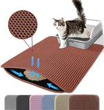Cat Litter Mat Double Layer Pet Non-Slip Large Cat Litter Box Filter Mat Wear-Resistant Waterproof Anti-Slip Cat Litter Mat