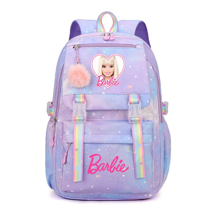Nueva mochila escolar de lona para Barbie, para niños y niñas, ideal para viajes y para portátil.