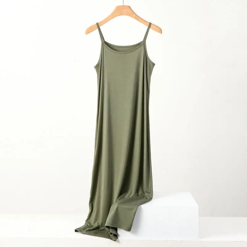 XL to 8XL Lengthen Modal Dress Plus size Spaghetti strap bottoming dresses Halter sundress Camisoles slips Inner Petticoat