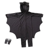 Disfraz con capucha de murciélago vampiro Unisex para niños, mono de cosplay sexy para niños, conjunto de disfraz de Halloween, guante, Vestidos de fiesta