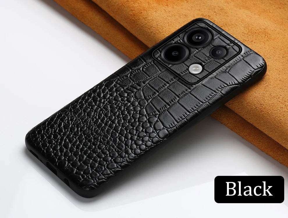 Genuine Cowhide Leather Phone Case for Xiaomi Mi 14 Ultra 13T Pro 14T Pro Poco X6 Pro Back Cover for Redmi Note 13 Pro Plus 5G