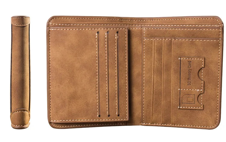 Men's Wallet Leather Billfold Slim Hipster Cowhide Credit Card/ID Holders Inserts Coin Purses Luxury Business Foldable Wallet