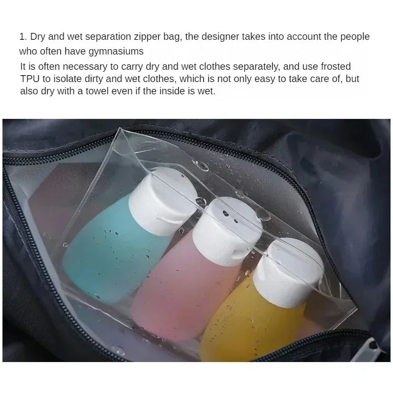 Bolsa para gimnasio y Yoga de gran capacidad, impermeable, para mujer, natación, deportes al aire libre, multifunción, bolsa de viaje de mano, paquete de fin de semana