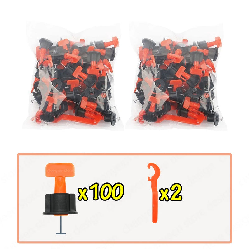 51-204Pcs Floor Tile Leveling System Clips Spacers Porcelain Ceramic Leveler Kit For Tile Laying Wall Fixing Construction Tools