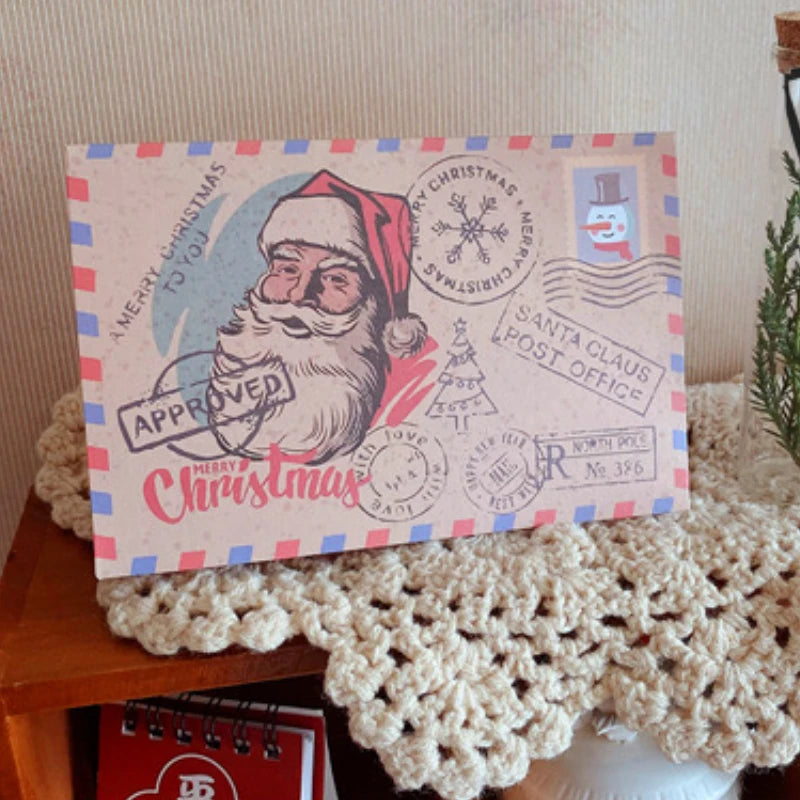5pcs Vintage Christmas Envelope，Christmas Gift Card Envelope For Blessing Message Cards, Gratitude Cards, Handwritten Letters