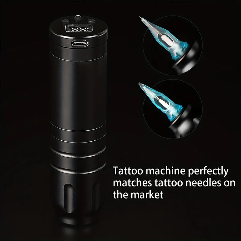 Máquina de tatuaje inalámbrica, batería de 1500 mAh, duración de batería de 6 horas, pluma de tatuaje, máquina de tatuaje, máquinas de maquillaje permanente, suministros para tatuajes