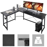 Escritorio en forma de L Homfa de 170 cm (66,5") para ordenador, gaming, portátil, oficina, mesa de trabajo esquinera, escritorio de estudio, 170 x 120 x 75 cm