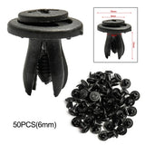 50pcs Car Body 6mm Hole Dia Plastic Rivets Fastener Fender Bumper Push Pin Clip Universal Car Fasteners Clip Auto Accessories