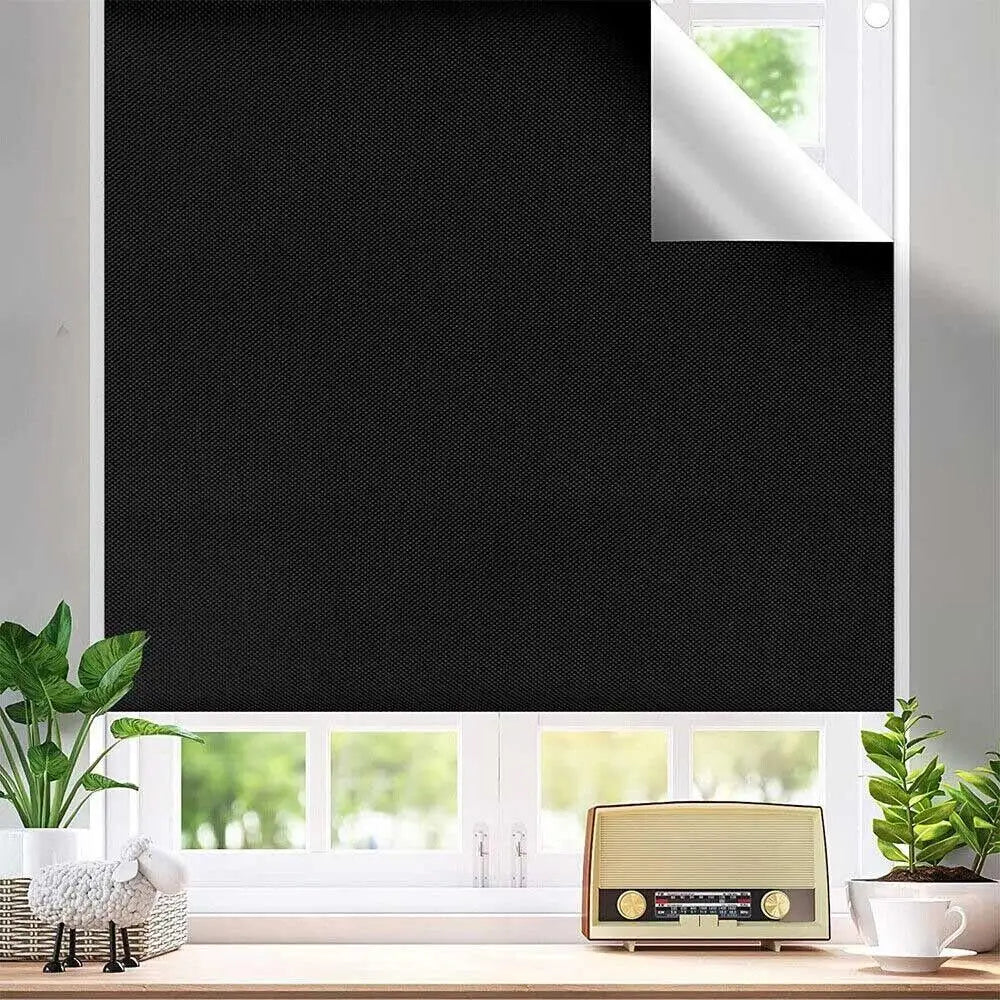 1/2/3M Portable Blackout Curtain Blind Window Thermal Insulated Kitchen Curtains Stick On DIY Non-perforated Temporary Curtain