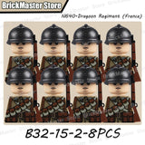 WW2 French Soldier Figure Building Blocks Military War Weapon Medical Officer Army Infantry Warrior Cavalry Gun Bricks Toy Gifts