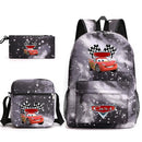 3pcs Disney Pixar Cars Lightning McQueen Students Backpacks Schoolbags Pencil Case Shoulder Bags Boys Girls School Bags Sets